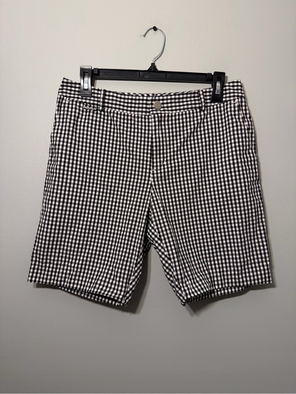 Lauren Ralph Lauren Black & White Gingham Flat-Front Shorts